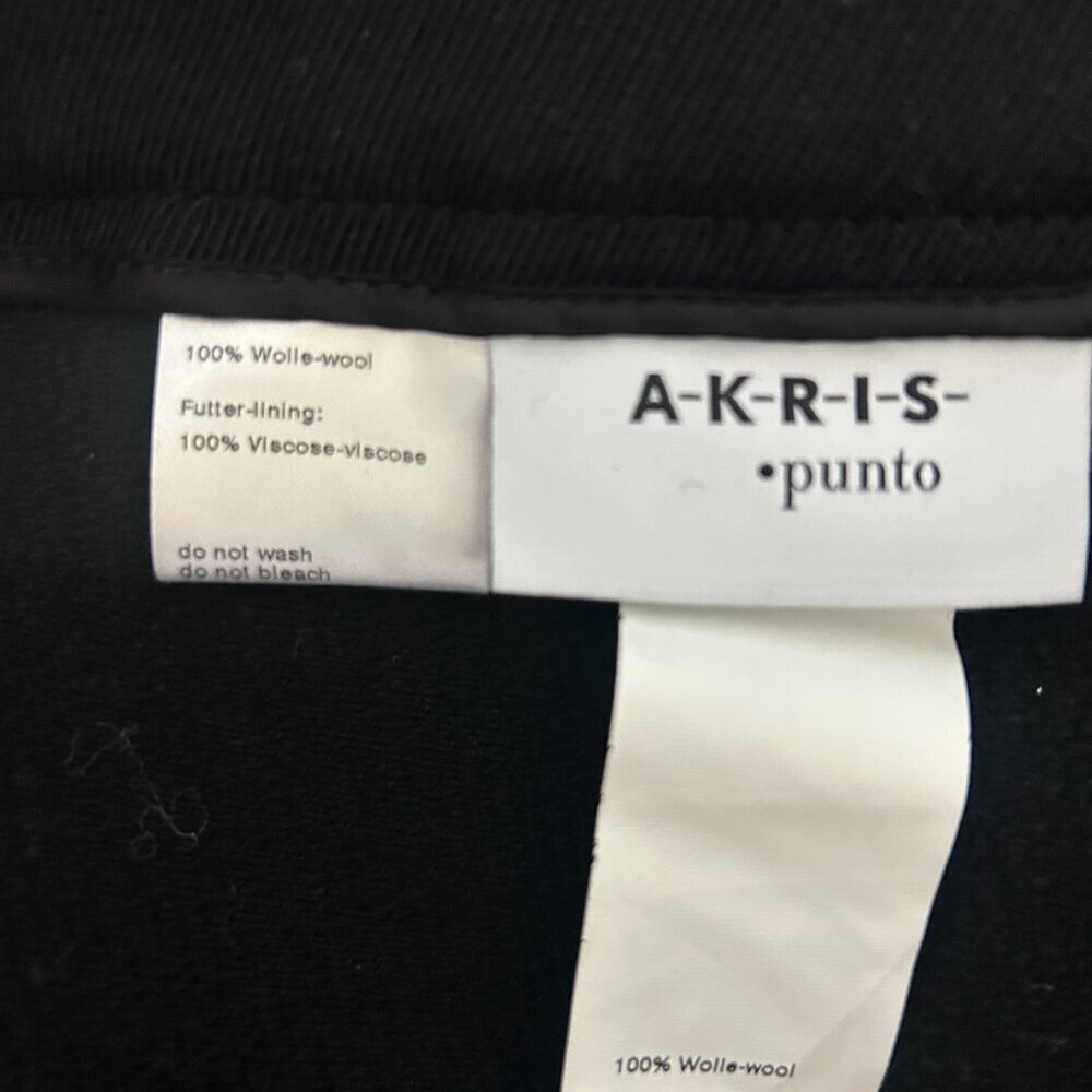 Akris Punto Black 100% Wool Cropped Ankle Pants Back Zip Size 6 - Picture 5 of 9
